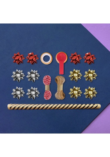 Siyah Verev Kraft Ambalaj Kağıdı Seti 10 Rulo Kağıt 70x100 Cm