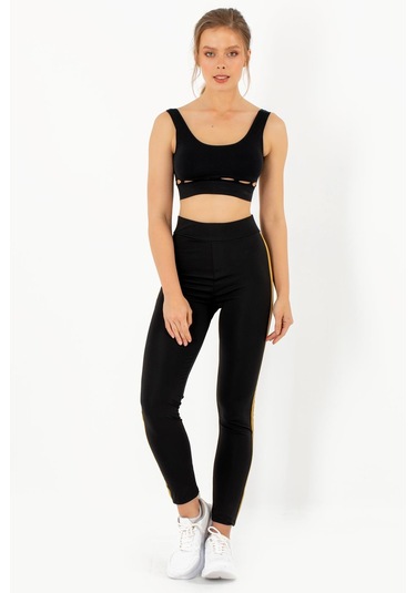 Doremi Active Sportive Kalın Çizgili Tayt-878 001