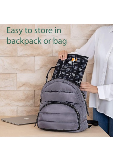 Hangfox Çocuk Bezi Değişim Matı Portable Çok Fonksiyonlu Katlanabilir Su Geçirmez Siyah Çanta Siyah