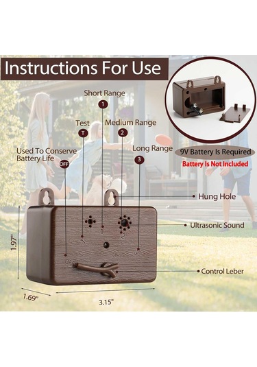 Geeroyoo Kahverengi Taşınabilir Ultrasonik Köpek Havlama Kontrol Cihazı - Otomatik Frekans Değiştirme, 3 Mesafe Modu 15-50 Ft , Ipx4 Su Geçirmez, Dışarıda Ve İçerde Kullanım