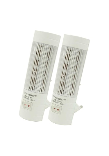 Uzun Led Gece Lambası 0,5W Tasarruflu Işıklı Fişli Düğmeli 2 Adet Çok Renkli