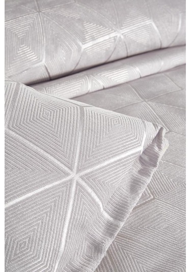 Çeyiz Diyarı Verona 3 Parça Çift Kişilik Yatak Örtüsü Gri Gri