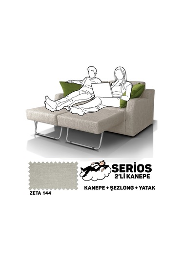 Serios Şezlonglu Yataklı Kanepe - Zeta 144