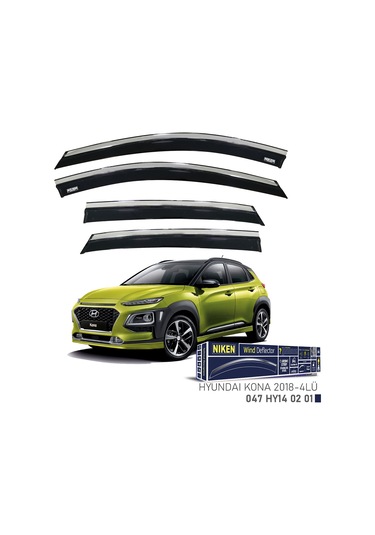 Hyundai Kona 2023 Sonrası Uyumlu Kromlu Cam Rüzgarlığı 4lü