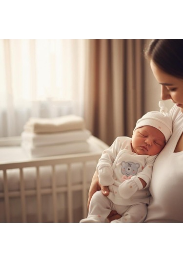 Sebi Bebe Puantiyeli Ayılı 5'li Hastane Çıkış Seti 2036 Somon