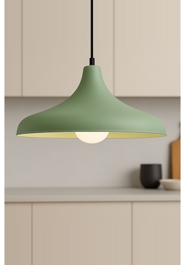 Aura Metal Tekli Yeşil Sarkıt Avize Retro Rustik Model Avize