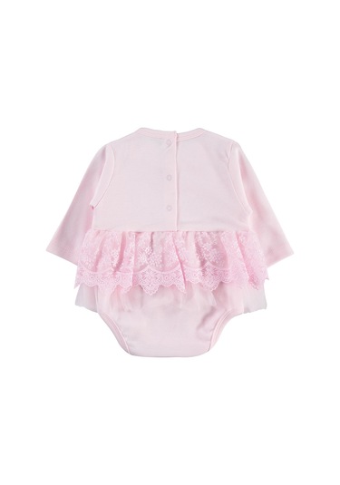 Civil Baby Fırfır Tüllü 3-12 Ay Çıtçıtlı Badi - Pembe