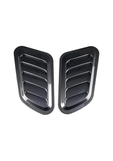 Hightower 2 Adet Evrensel Karbon Fiber Kaput Havalandırma Izgarası Siyah Oto Dekorasyon