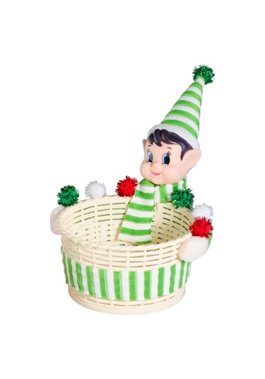 Suofeng Noel Elfesi Şeker Sepeti - Festivite Dekorasyonu Ve Atıştırmalık Saklama Kutusu, Kırmızı Yeşil Tasarım, Partiler İçin Pratik Depo