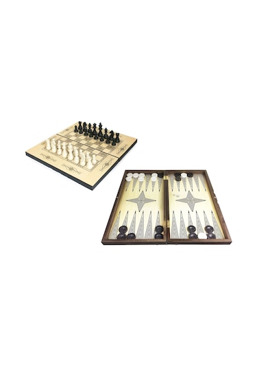 Star Yakma Tavla Ve Satranç Seti Büyük Boy