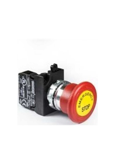 Emas Cm200ee Cm Serisi Metal 1nc Acil Stop 40 Mm Çevirmeli Etiketli Kırmızı 22 Mm Buton
