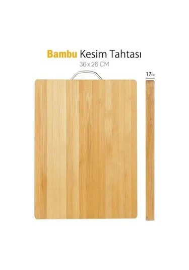 Konyax Metal Saplı Bambu Kesim Panosu Çok Renkli