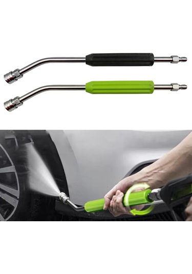 Tenfowee Paslanmaz Çelik Uzatma Çubuğu - 55cm Yeşil - 1/4" Hızlı Bağlantılı Basınçlı Yıkama Aksesuarı