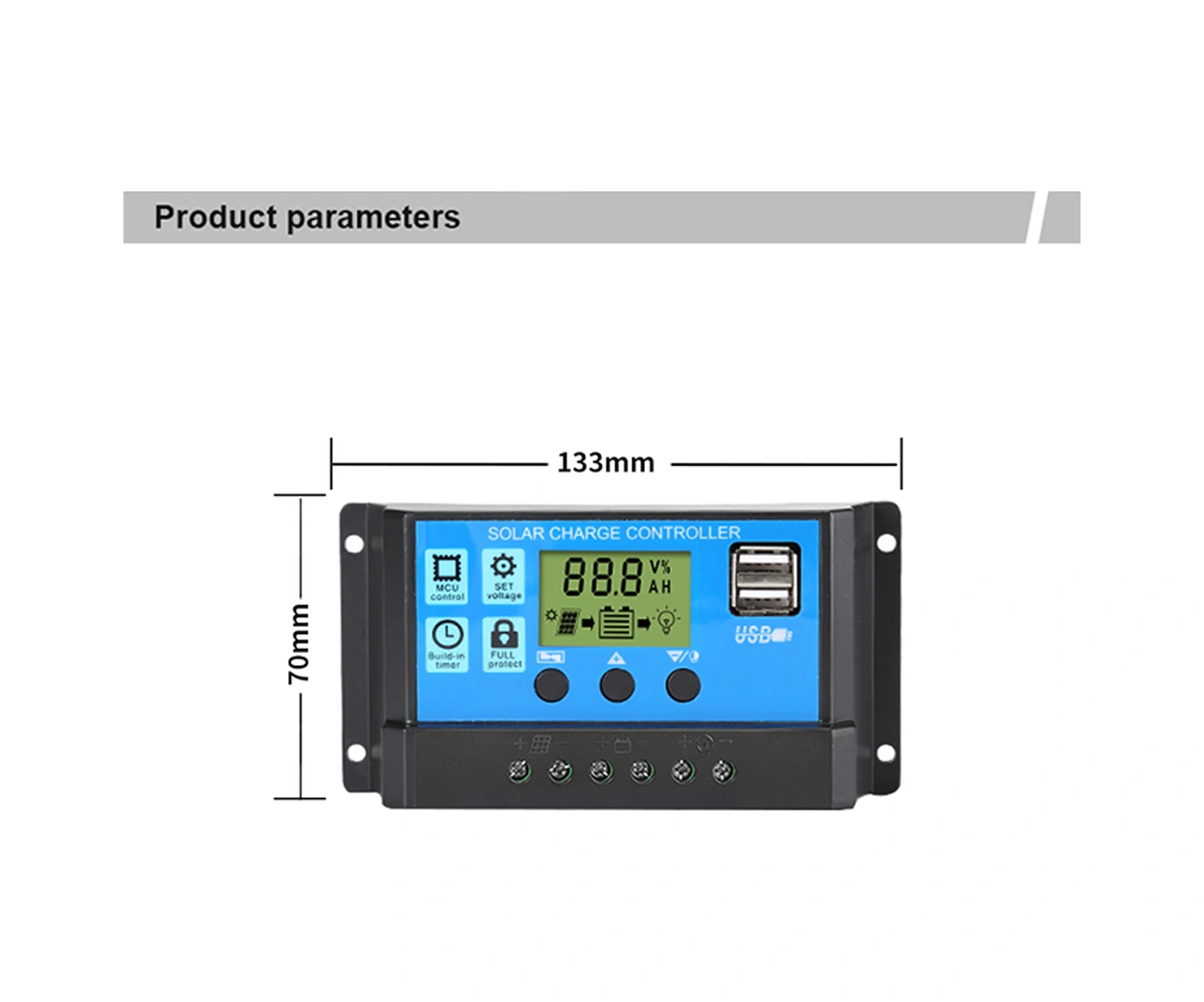 Hangfox 30a 12v/24v Otomatik Tanıma Pwm Güneş Şarj Kontrolcüsü, Ayarlanabilir Parametreler, Lcd Ekran, Çift Usb Portu Ve Optik Gecikme Modu