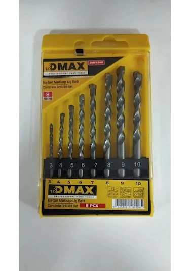 Dmax 8 Parça Duvar Beton Delme Matkap Ucu Seti