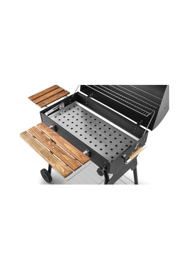 Grillia Grillord 75 Kömürlü Barbekü 2 Adet Döküm Izgaralı + Hediye Seti Önlük + Kılıf Siyah