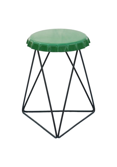 Green Metal Tabure Yeşil