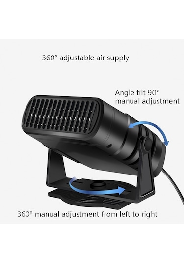 12v Siyah Araba Isıtıcısı Soğuk Ve Sıcak Rüzgar Buz Çözücü Ve Kar Buğu Giderici