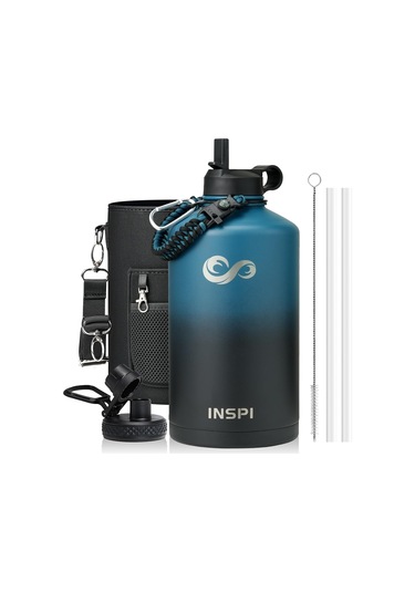 Paracord Saplı Yalıtımlı Su Şişesi 128oz, Indigo Black Indigo Black 128 Ons Altın - Siyah