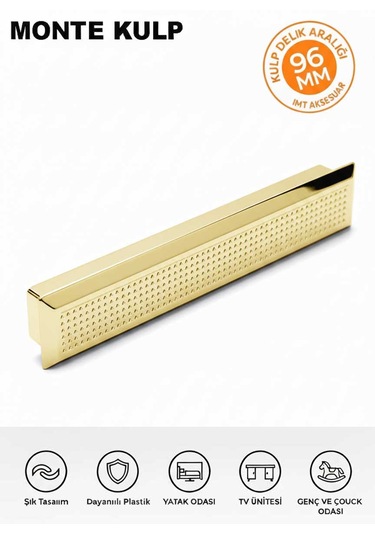 Lüks Monte 96 Mm Mobilya Çekmece Dolap Yatak Odası Şifonyer Genç Ve Çocuk Odası Kulpu Gold