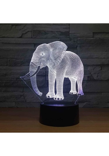 Goldenqian Noel Lambaları 3d Illusion Optik Gece Lambası Fil, Led Masa Lambası İle Aydınlatma Gece Lambası 16 Renkler Dokunsal Kontrol Lambası Başucu Dekorasyonu 9gıar5 Siyah