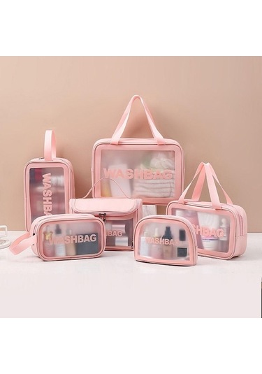 Trendooze Yüzme Yıkama Su Seyahat Seyahat Saklama Pvc Pembe Organizatör Geçirmez Fonksiyonlu Flat Çok Çantası Çantası Çantaları Çantaları Bag Qn Pembe