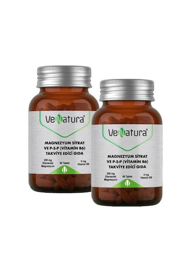 Venatura Magnezyum Sitrat ve P5p Vitamin B6 2 x 60 Tablet
