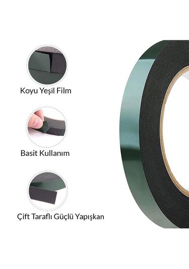 Çift Taraflı Siyah Köpük Bant 25 Mm X 10mt.