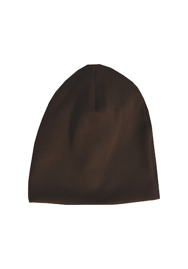 Luess Çocuk Unisex Fitilli Kışlık Bere Kahverengi