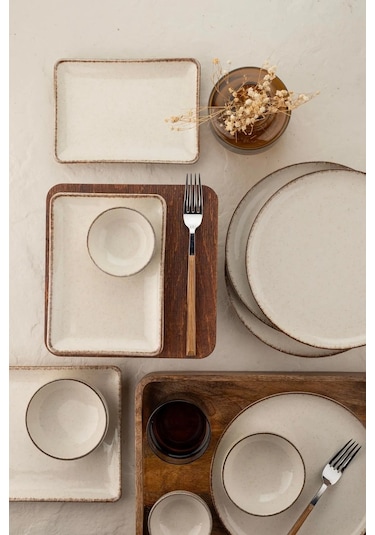 Kütahya Porselen Moderna Kahvaltı Takımı Tarçın 14 Parça 6 Kişilik Mod14kh730p02 Çok Renkli