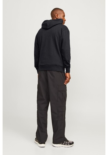 Jack & Jones Jjecaleb Varsıty Sweat Ho Siyah Erkek Sweatshirt 000000000101992600 Siyah