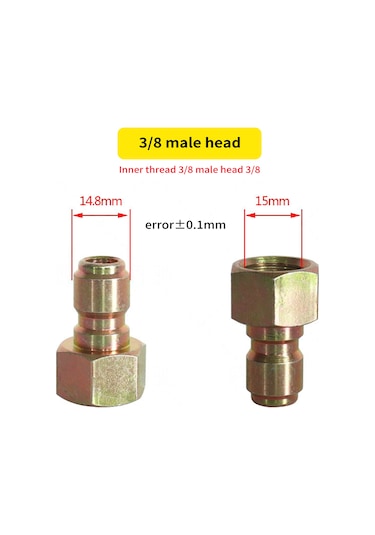 Geeroyoo Yüksek Basınçlı Yıkama Makinesi Hızlı Bağlantı Seti - Pirinç Malzeme, 8 Parça, 22 14/1/2 3/8 Dönüştürücü