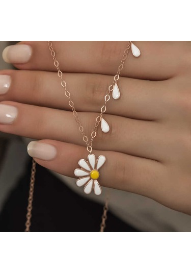 Casera's Gümüş Rose Papatya Seviyor Sevmiyor Kadın Kolye Csr2180810 Gümüş