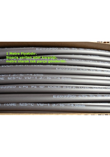 1 Metre 4,8mm Siyah Isı İle Daralan Makaron Kablo Izolasyon
