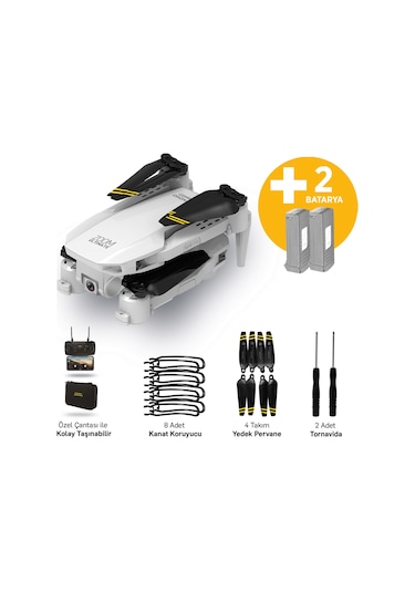 Corby CX017 Wifi Çift Kameralı Katlanabilir 1080P Drone + 2 Bataryalı Set