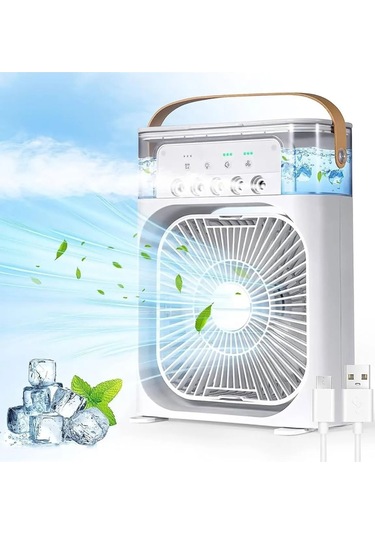 Ayarlanabilir Kademe Ve Dereceli Taşınabilir Ev Ofis 600ml Nemlendiricili Buharlı Fan