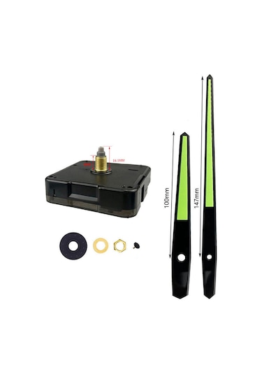 Homyl Dıy Duvar Saati Hareket Mekanizması El Seti Siyah-nokta Siyah Nokta Çok Renkli