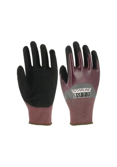 Nitril Kapl Is Guvenligi Eldiveni Dayanikli Kavrama 151600 Ce Starline Köpük Kaplamalı