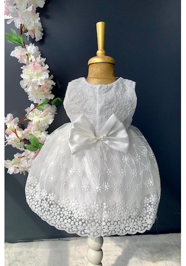 Dantelli Kız Bebek Elbise PNPN152