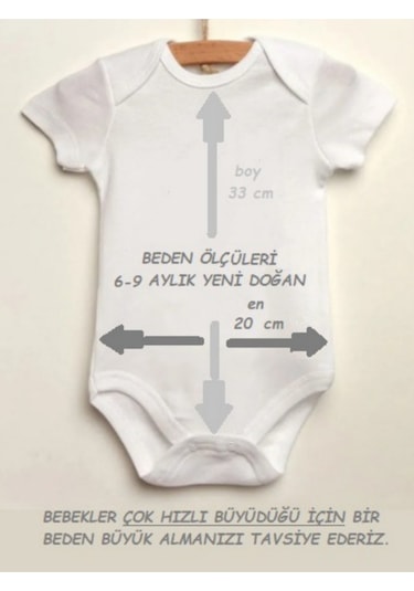 Özel Baskılı Sünnet Oldum Yazılı Organik Pamuk Çıtçıtlı Bebek Body Sünnet Zıbını Beyaz