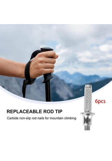 Dolıty 6x Yürüyüş Kutup Ucu Tırmanma Aksesuarları, Seyahat Gümüş