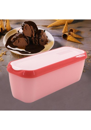 Suntek Buzdolabı Yoğurt Dondurma Kabı Kırmızı - Pembe 28 x 10 x 9.7 CM Kırmızı - Pembe