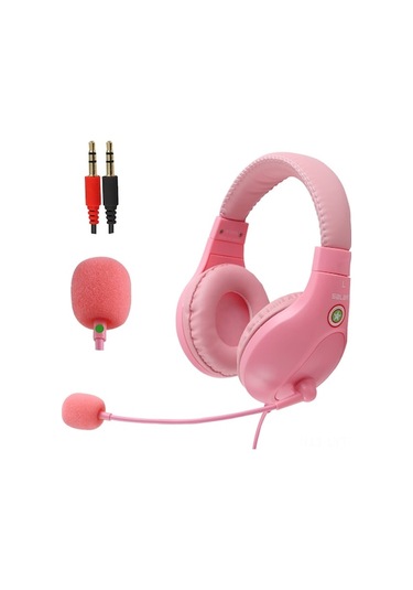 A566e Kulaküstü Kablolu Kulaklık - Mikrofonlu 40mm Hoparlörlü 2.7m Kablolu Pembe