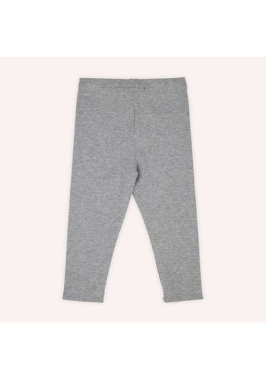 Kız Çocuk Baskı Detaylı Tayt Gri-melanj 2421gb12015-4843 001