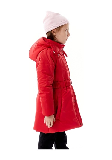 Benitto Kids Kız Çocuk Kapüşonlu Kışlık Şişme Mont 51352 Kırmızı