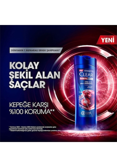 Clear Men Kepeğe Karşı Etkili Şampuan Hızlı Stil 2si 1 Arada 3 x 350 ML