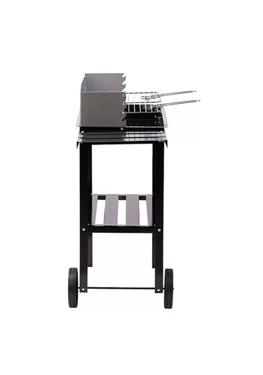 Pratik Kömürlü Mangal Rüzgar Korumalı Barbekü-yan Ve Orta Raflı T