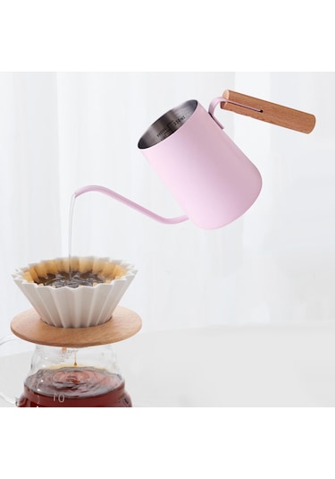 Suntek Pour Over Kettle Paslanmaz Akış Ağızlı Pembe Pembe