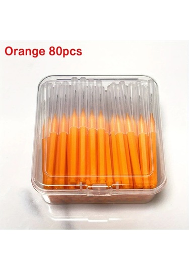 Willowhaven 80 Adet 0.9mm Turuncu Yumuşak Nylon Diş Arası Fırçası Günlük Ağız Bakımı Plak Temizleme