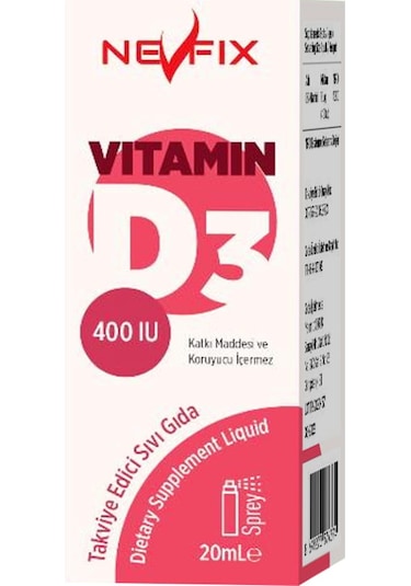 Nevfix Vitamin D3 400 Iu Sprey 20 Ml